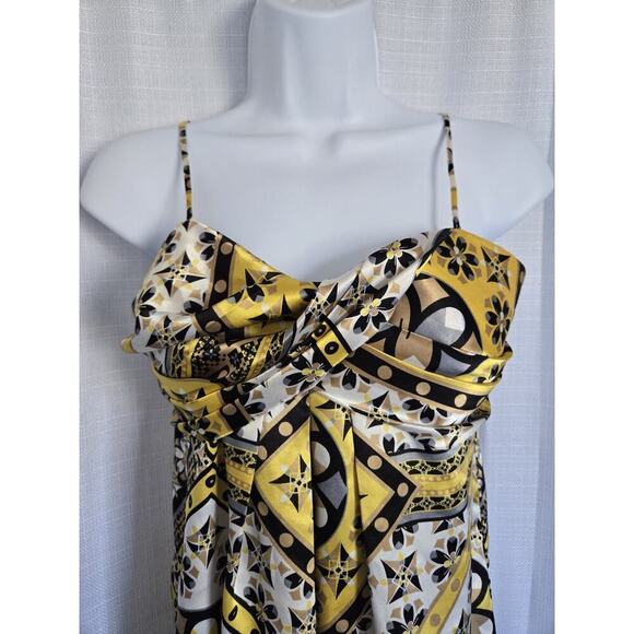 Rampage Small Vintage Y2k Babydoll Festival Yellow Floral Tank Top Boho Twist - Picture 2 of 9